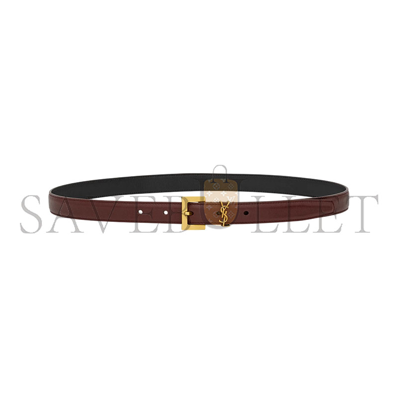 YSL CASSANDRE THIN BELT IN SMOOTH LEATHER 554465BOO0W6892